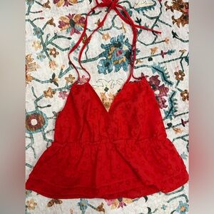 Red Floral Liberty Love Tank Top